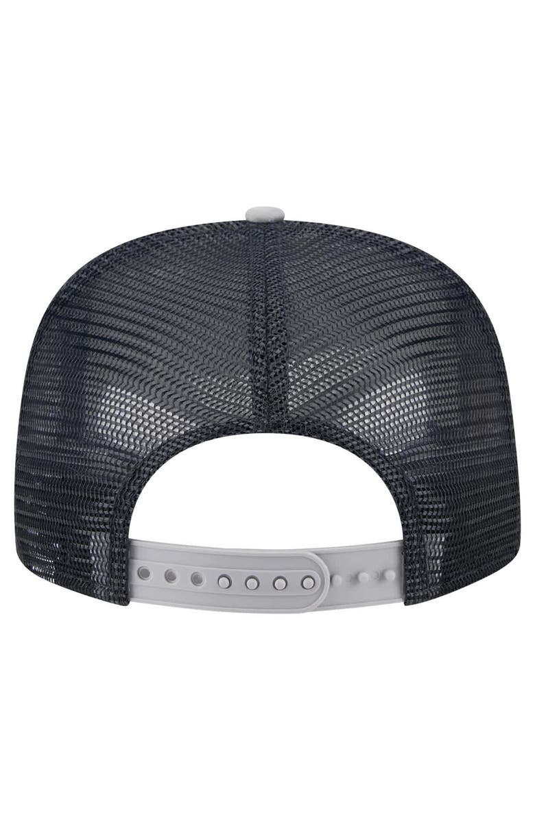 New Era Men's New Era White/Gray New York Yankees Retro Script Trucker 9FIFTY Snapback Hat, Alternate, color, White