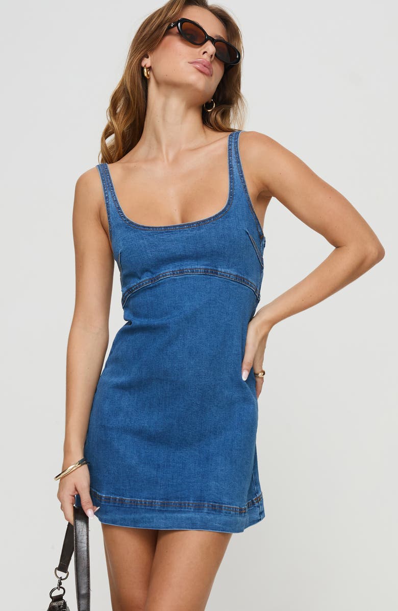 Princess Polly Rautha Denim Minidress, Alternate, color, Blue