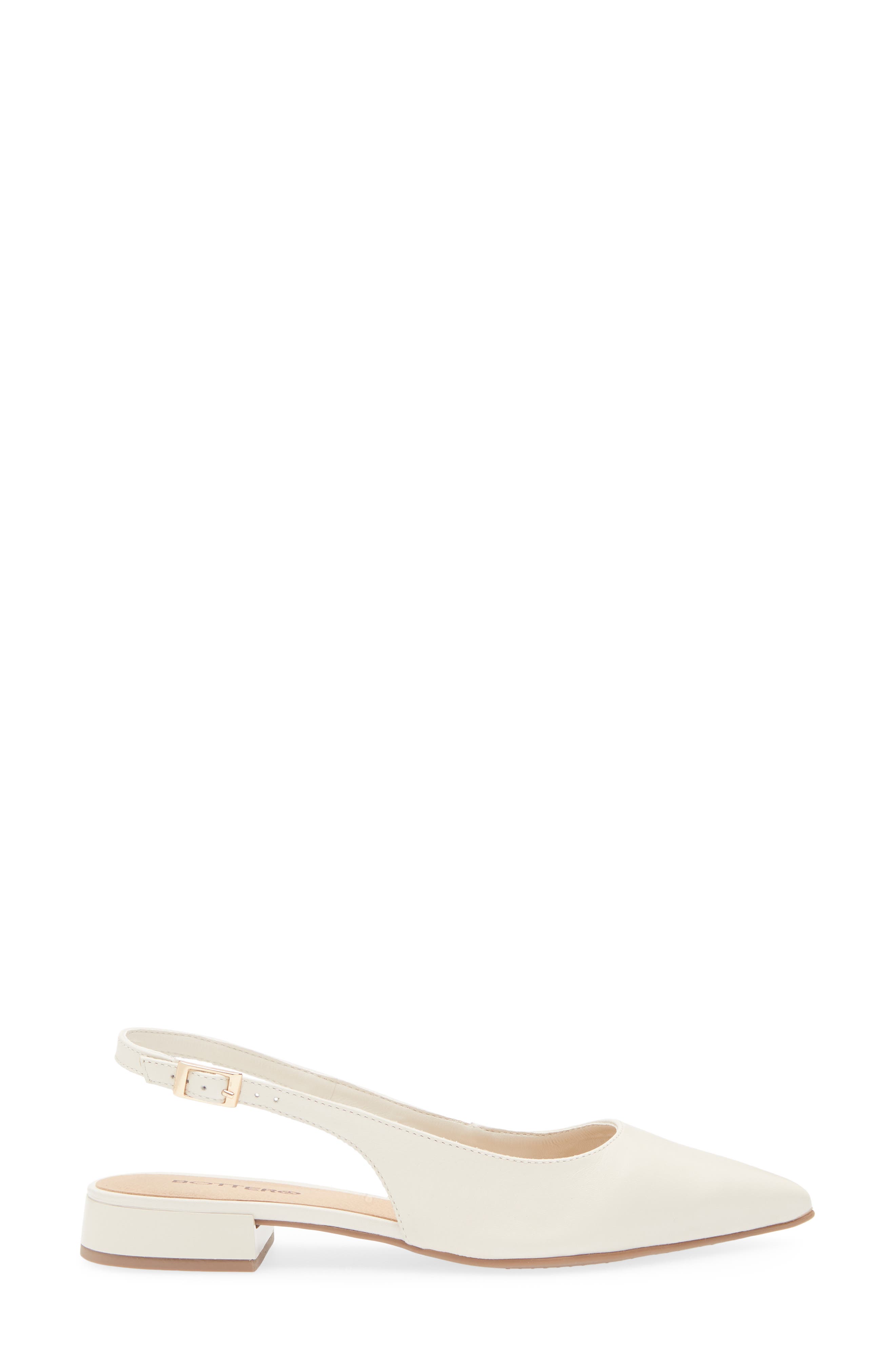 Bottero Alessandra Slingback Pointed Toe Flat, Alternate, color, Off White