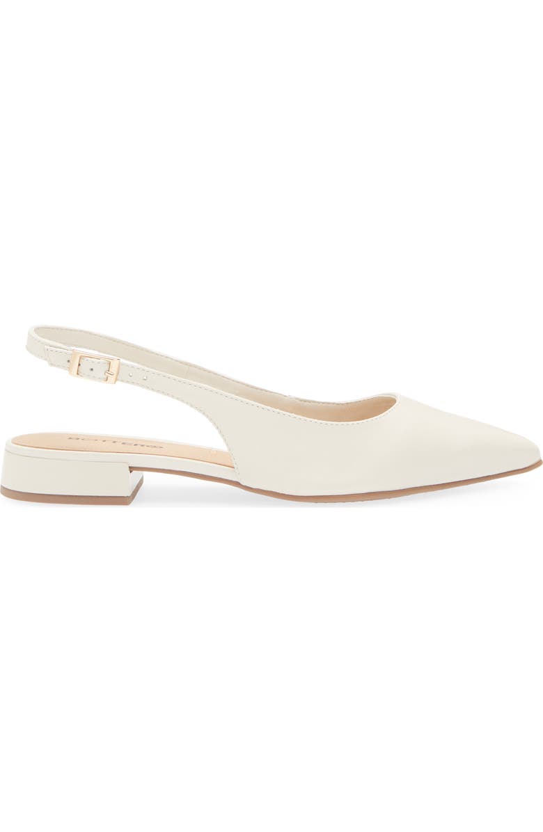 Bottero Alessandra Slingback Pointed Toe Flat, Alternate, color, Off White