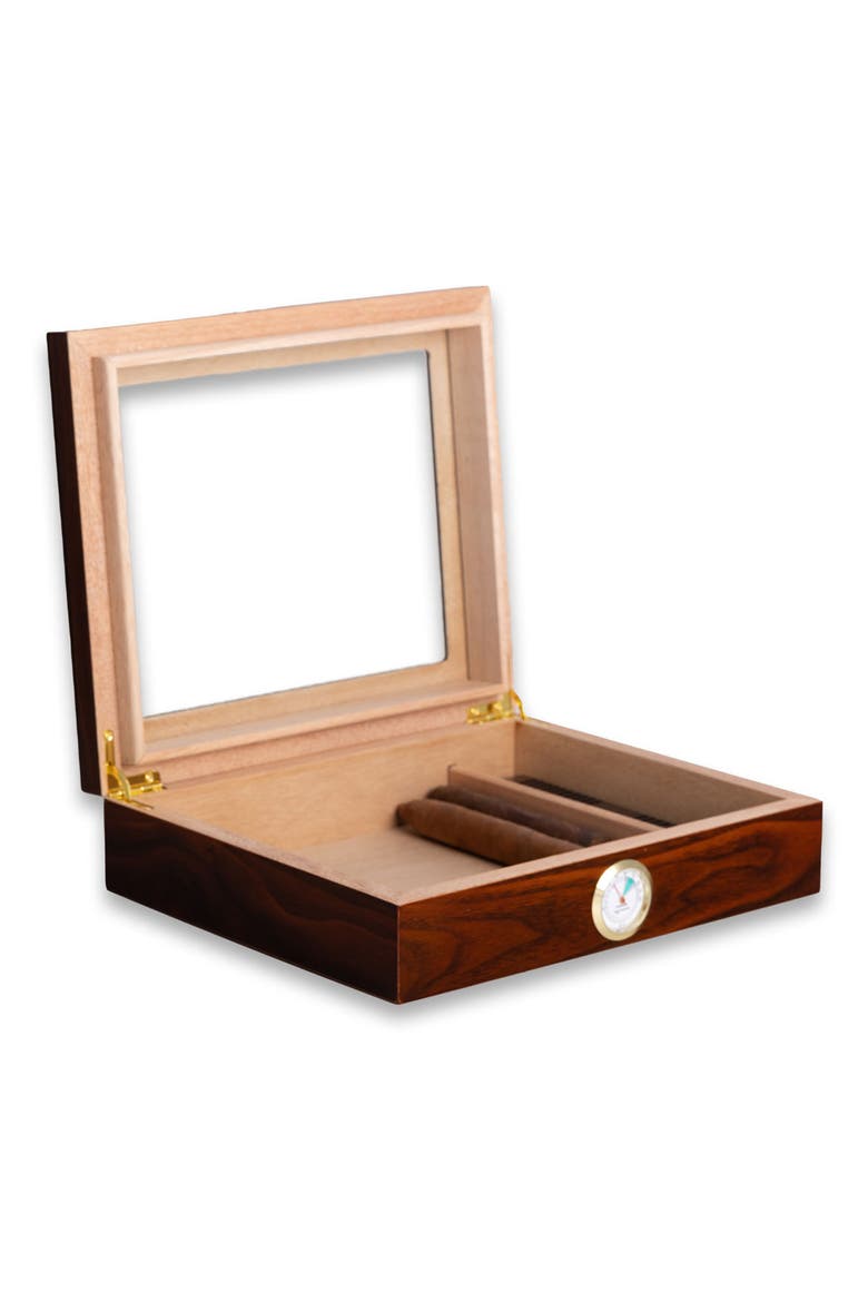 Finley 12 Cigar Humidor, Alternate, color, BROWN