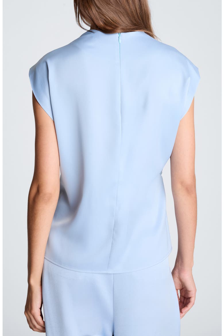 Belted Drape Neck Blouse, Alternate, color, SERENE BLUE