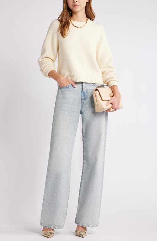 Open Edit Boxy Crewneck Sweater In Ivory Dove