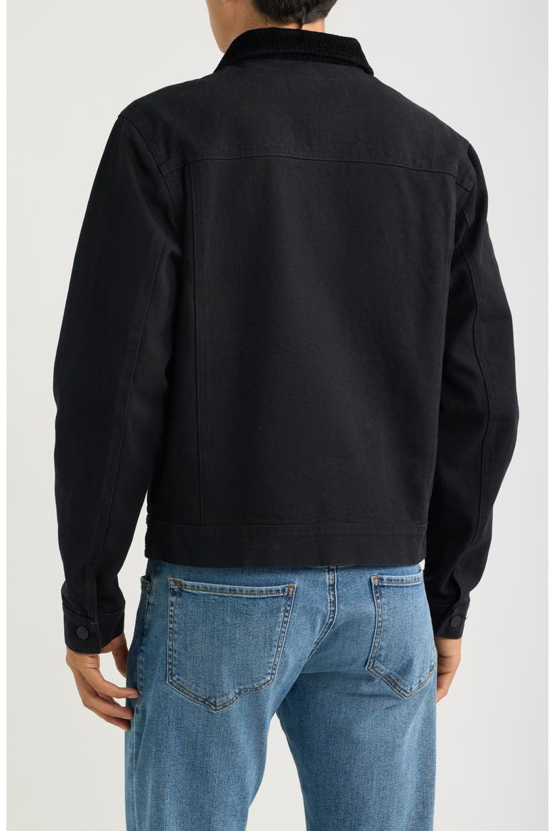 Cotton Canvas Trucker Jacket, Alternate, color, BLACK