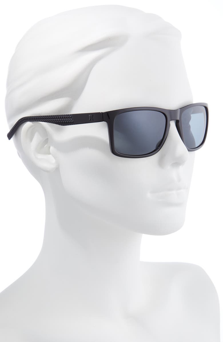 Hurley Classics 56mm Polarized Rectangular Sunglasses, Alternate, color,
