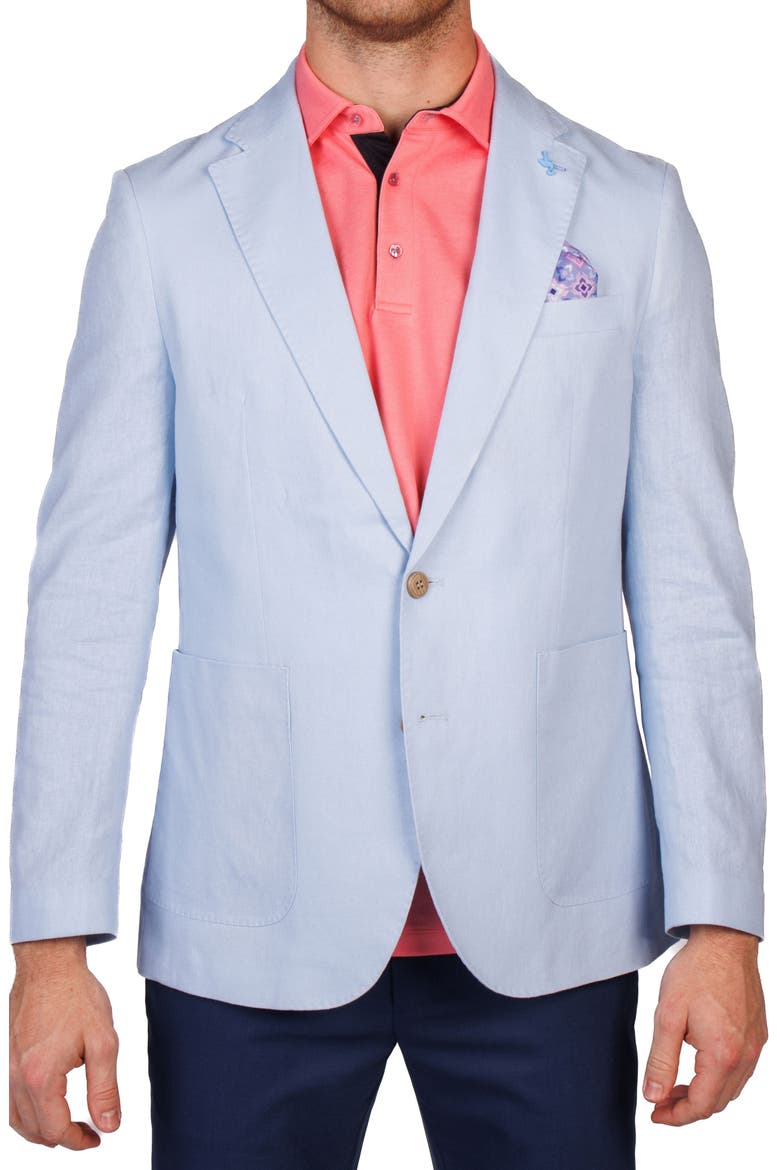 Linen Blend Sport Coat, Main, color, LIGHT BLUE