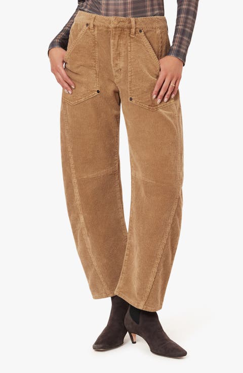 Harper Corduroy Cropped Barrel Pants