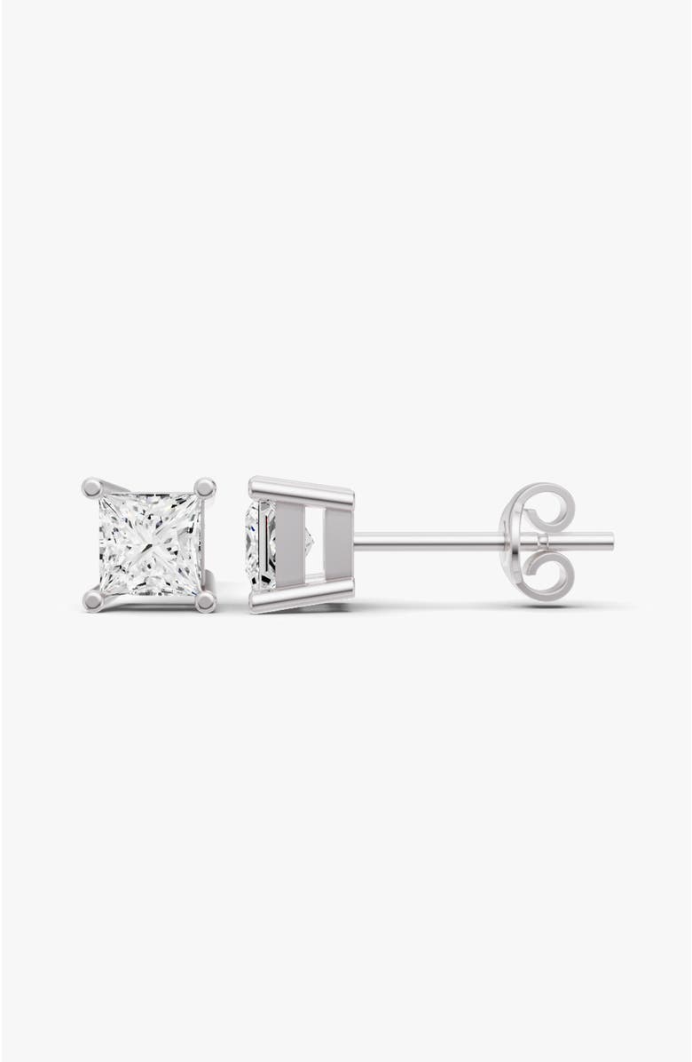 SEREIA OFFICIAL 14K Gold Studs 0.5 ct Earrings Princess Solitaire, Alternate, color, White Gold