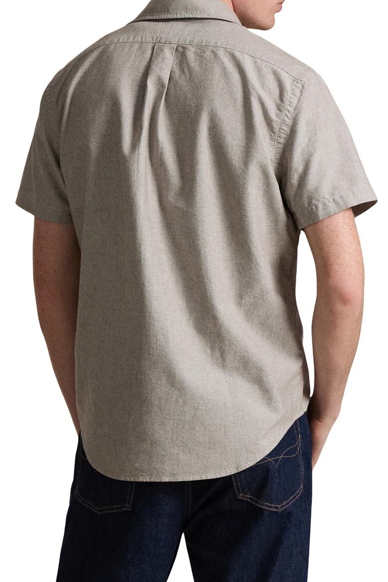 Classic Fit Short Sleeve Button-Down Oxford Shirt, Alternate, color, NUTMEG BRWN
