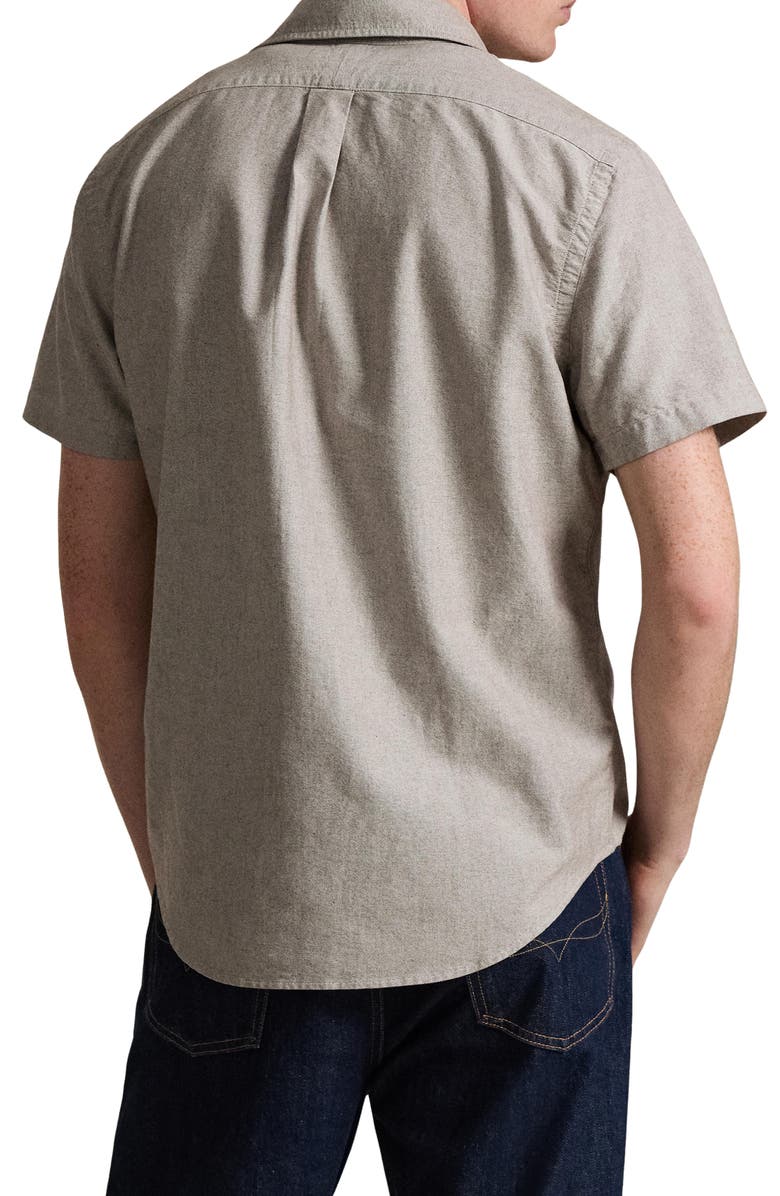 Polo Ralph Lauren Classic Fit Short Sleeve Button-Down Oxford Shirt, Alternate, color, Nutmeg Brwn