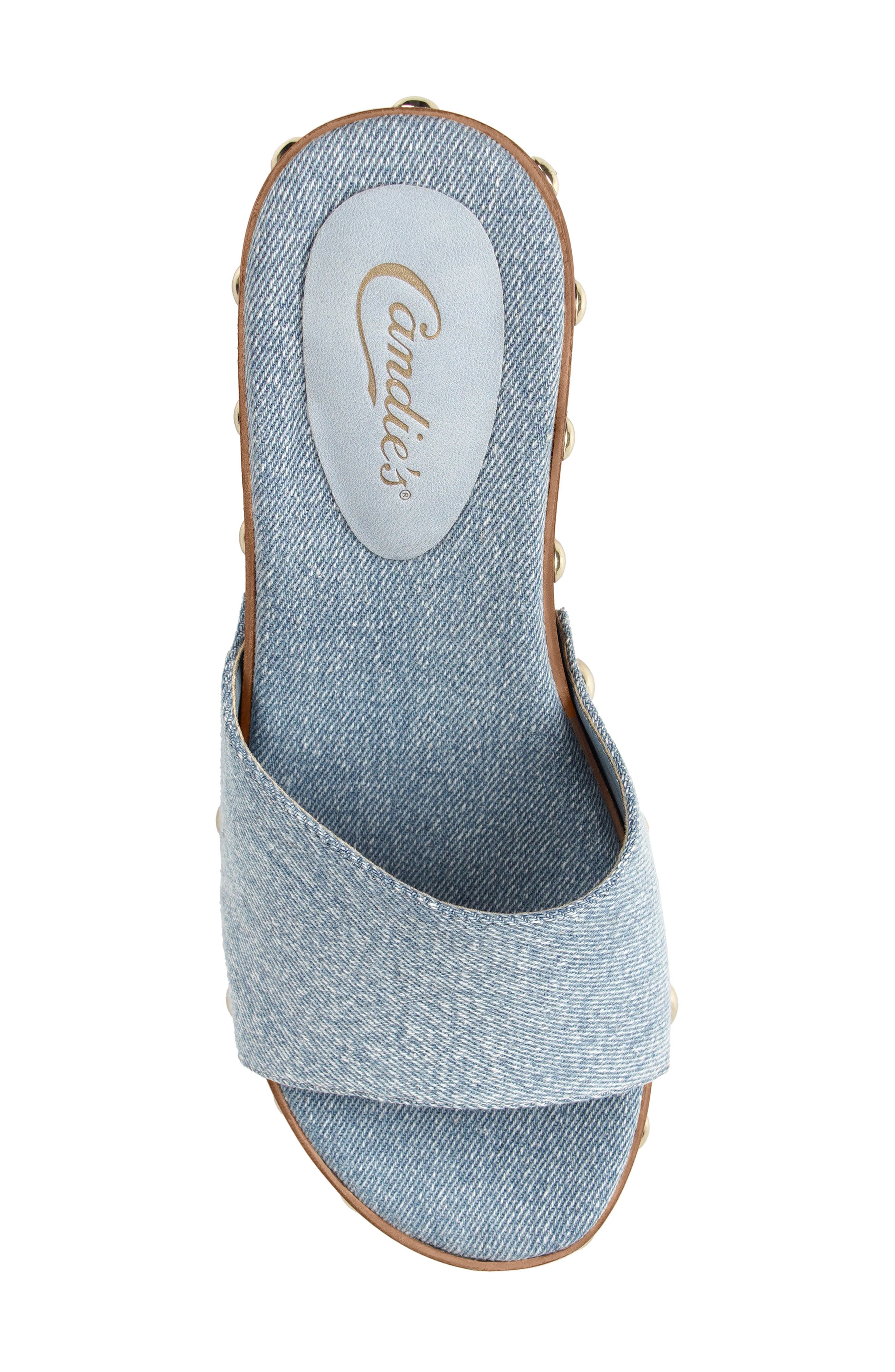 Jewell Platform Wedge Slide Sandal, Alternate, color, BLUE FABRIC