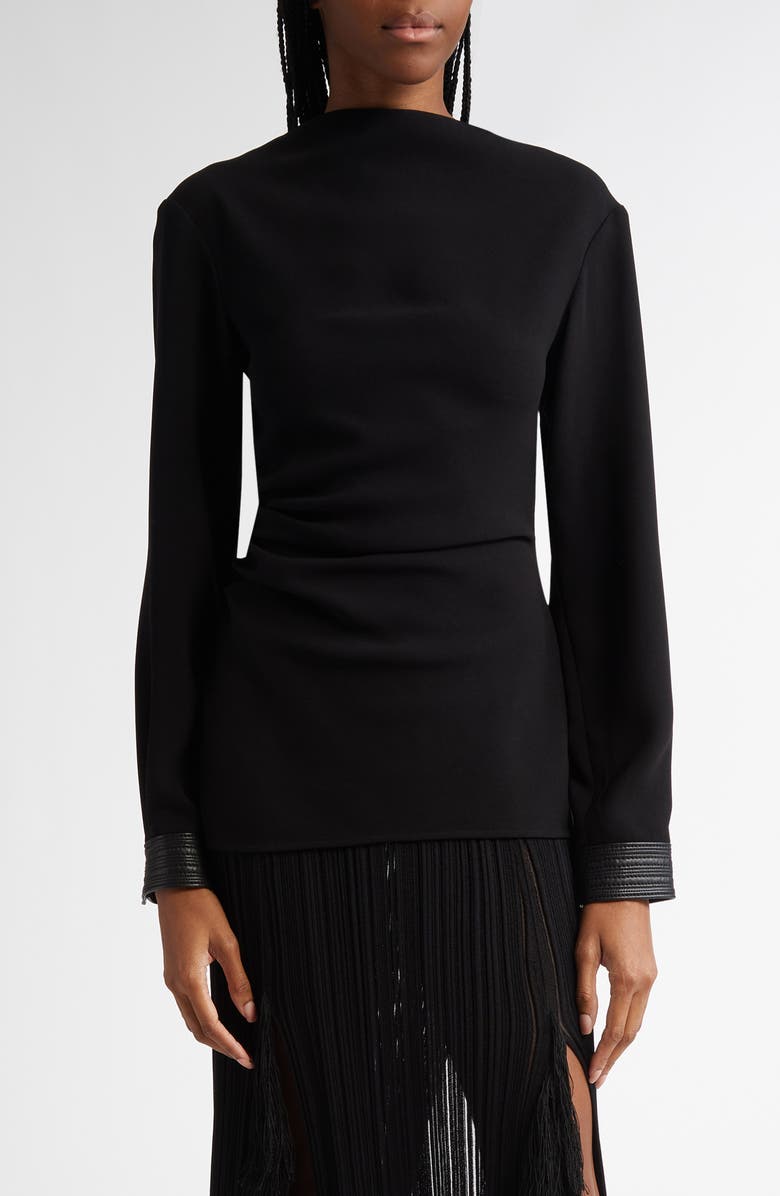 Proenza Schouler Alexis Asymmetric Ruched Double Crepe Top, Main, color,
