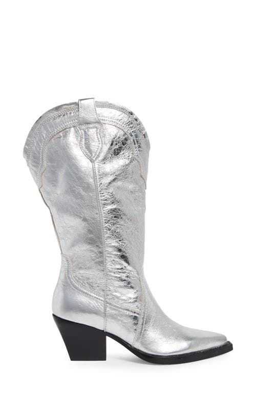 Dolce Vita Rasima Metallic Cowboy Boot In Silver