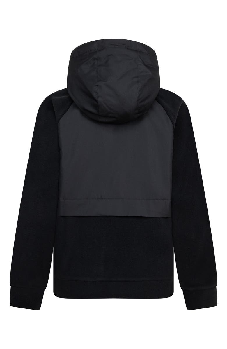 3 Brand Kids' Mixed Media Fleece Zip Hoodie, Alternate, color, Black
