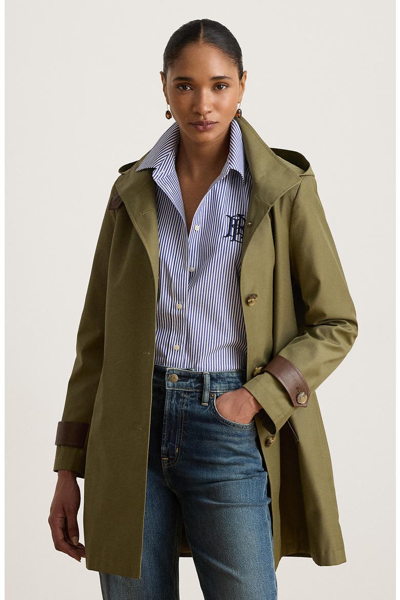 Hooded Cotton Blend Coat, Alternate, color, LIGHT AGAVE