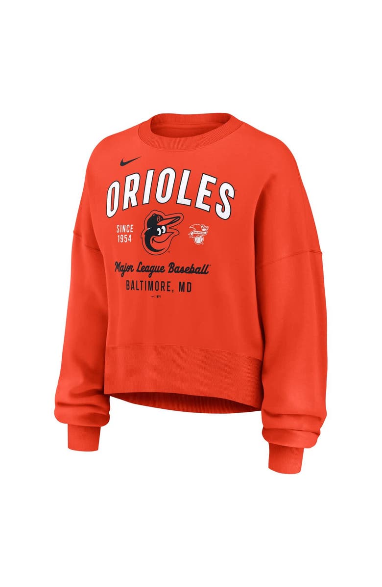 Nike Women's Nike Orange Baltimore Orioles Oversized High Hip Pullover Sweatshirt, Alternate, color, 