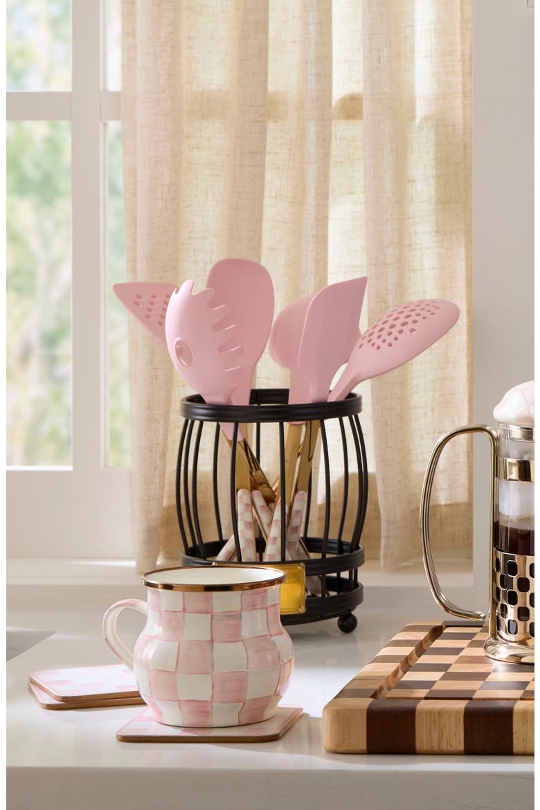 Rosy Check Utensil Caddy Set, Alternate, color, ROSY