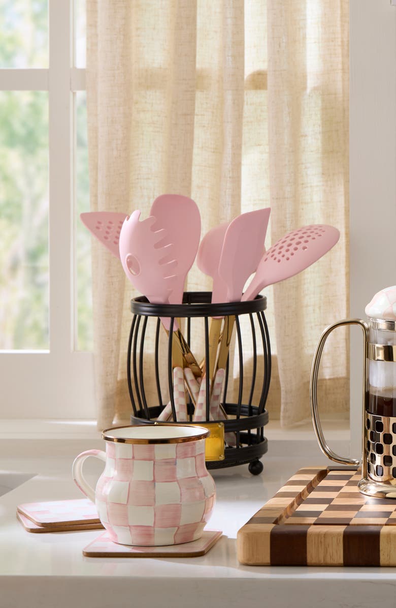 MACKENZIE CHILDS Rosy Check Utensil Caddy Set, Alternate, color, Rosy
