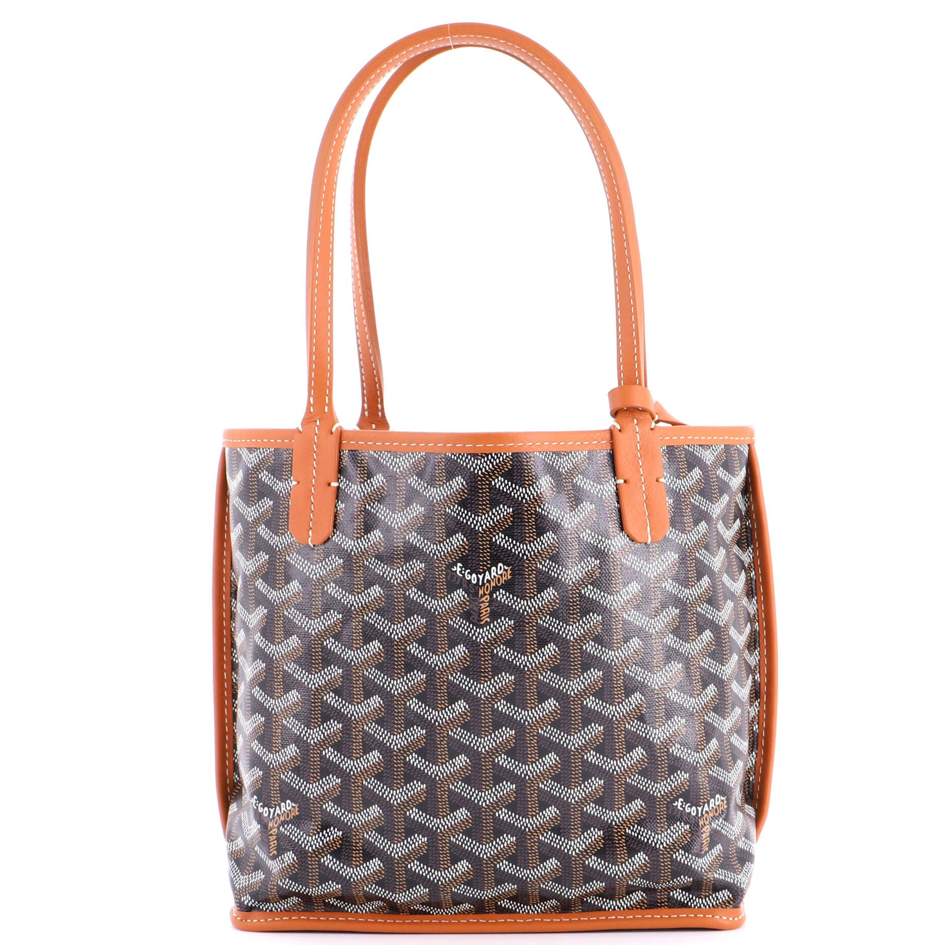 Pre-Owned Goyard Anjou Reversible Tote Coated Canvas Mini, Main, color, Brown