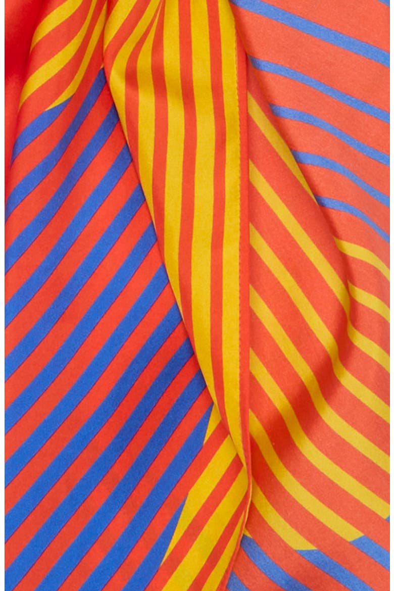 Color Print Long Scarf, Alternate, color, SILK RED