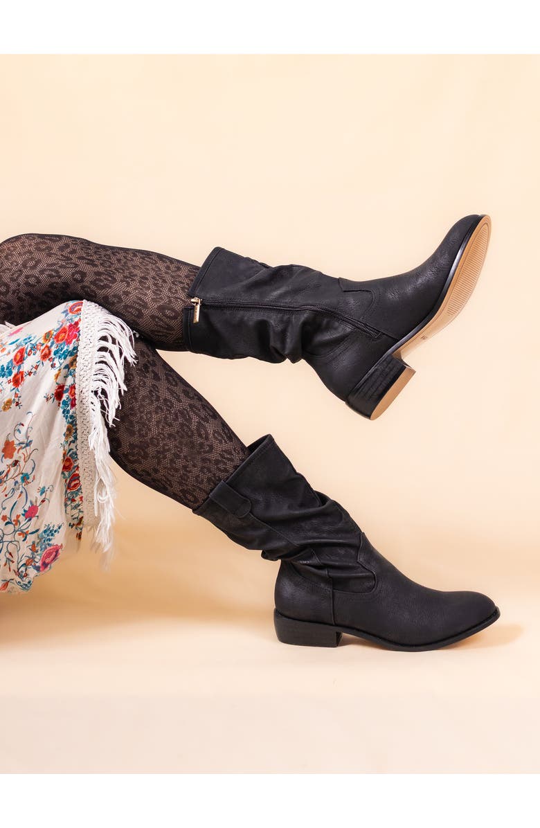 V.GAN LONDON Vegan Prune Mid Calf Boots, Alternate, color, Black