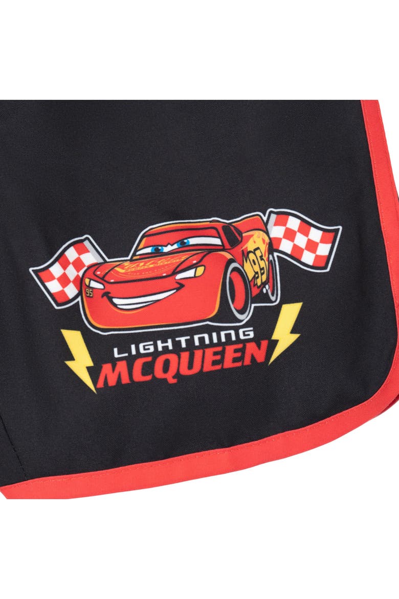 Cars 2-Piece Rash Guard and Swim Trunks Set, Alternate, color, McQueen White Black
