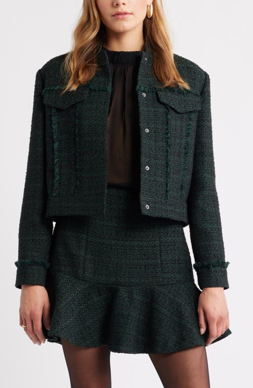 Treasure & Bond Tweed Bouclé Jacket In Black