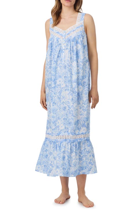 Floral Print Cotton Lawn Ballet Nightgown