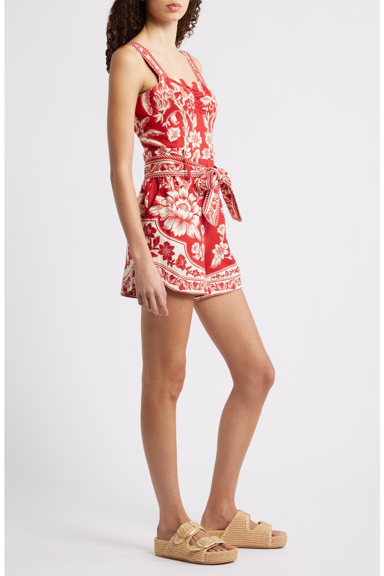Guanacaste Gathering Print Romper, Alternate, color, RED