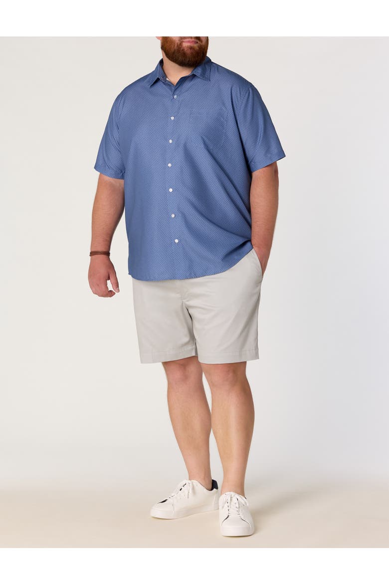 Big & Tall Microfiber Circle Print Sport Shirt, Alternate, color, COASTAL FJORD