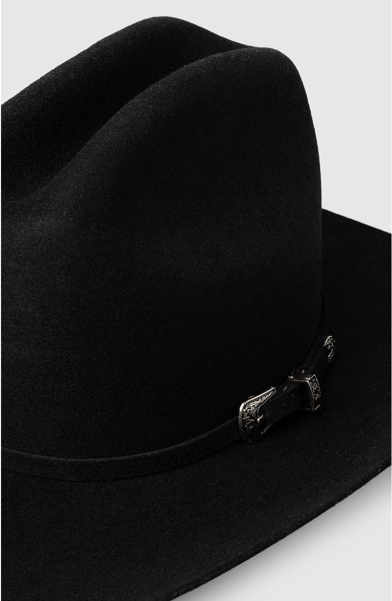 Manela The Maverick Premier Wool Western Cowboy Hat, Alternate, color, Black