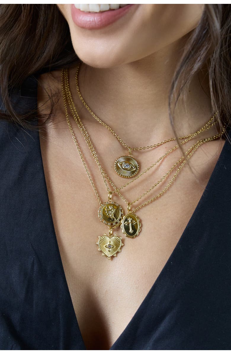 Alex and Ani Cross Pendant Necklace, Alternate, color, 