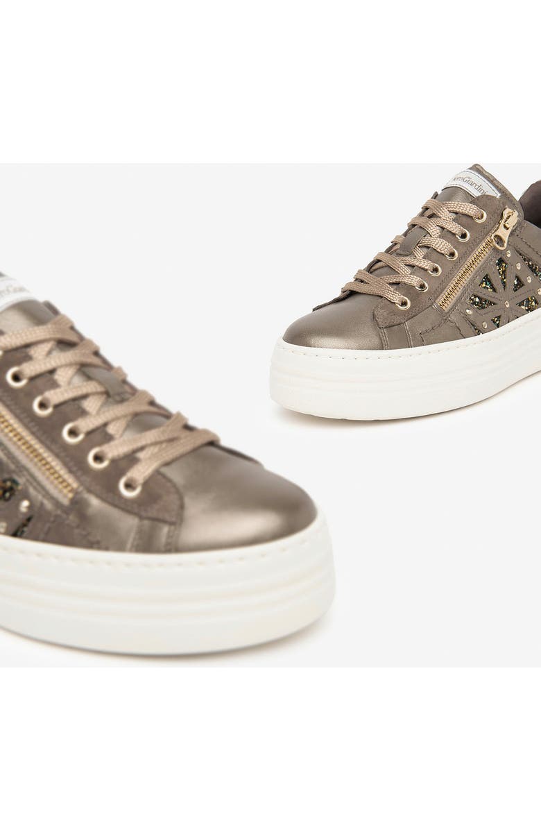 NeroGiardini Sparkle Side Zip Platform Sneaker, Alternate, color, Grey