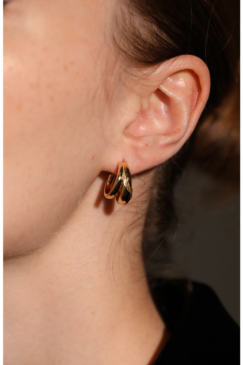 Leaf Earrings, Alternate, color, Gold