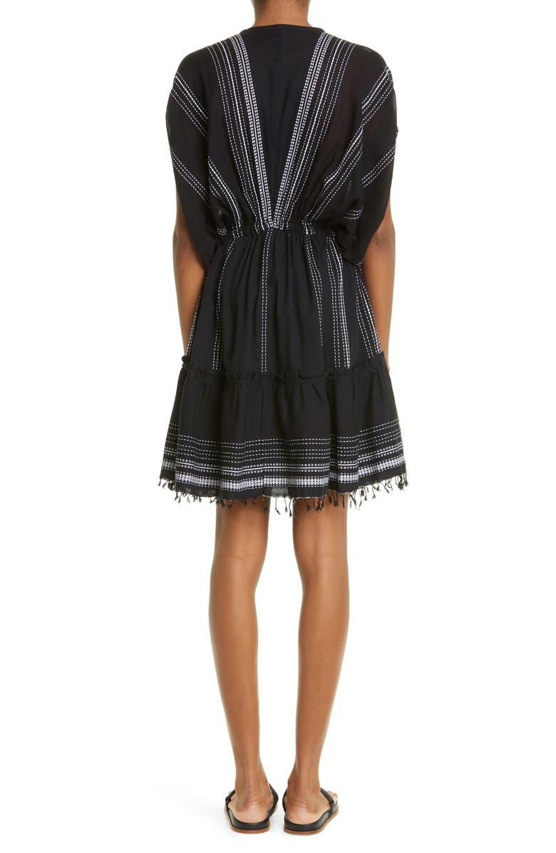 lemlem Leliti Cotton Blend Cover-Up Dress, Alternate, color, Black