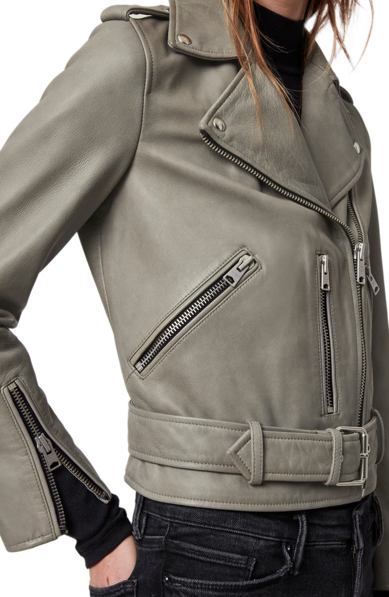 AllSaints Balfern Leather Biker Jacket, Alternate, color, 