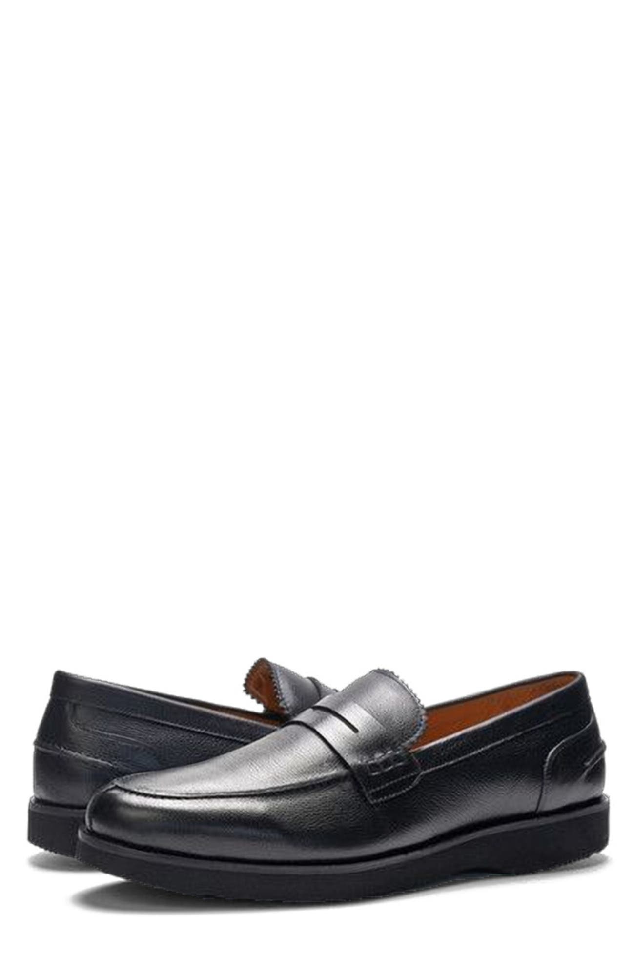 A. Veer Mason Penny Loafer, Alternate, color, Black Leather