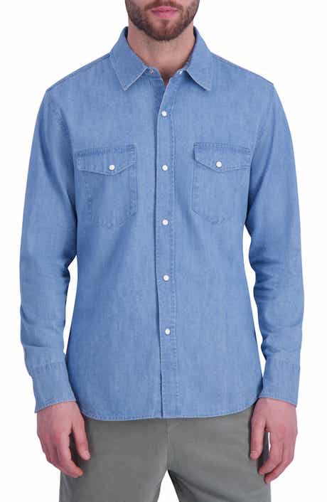 Regular Fit Snap-Up Cotton Denim Shirt