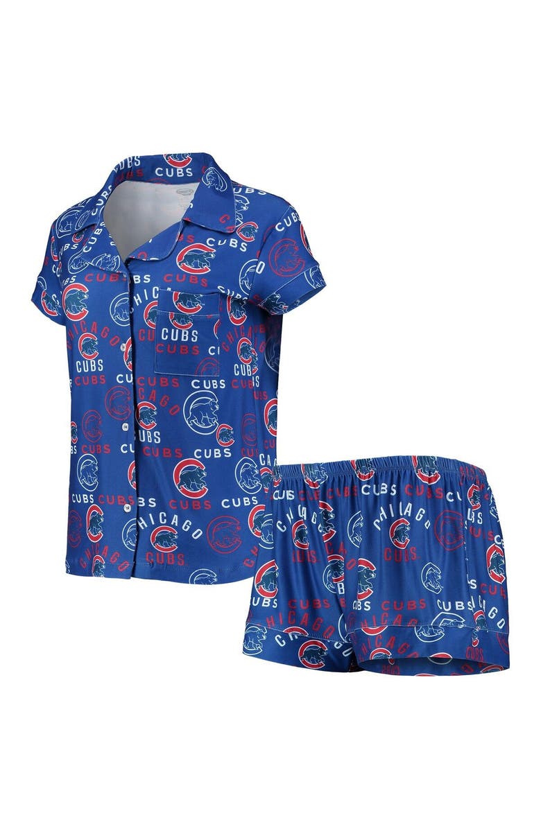 CONCEPTS SPORT Women's Concepts Sport Royal Chicago Cubs Flagship Allover Print Top & Shorts Sleep Set, Main, color, Royal