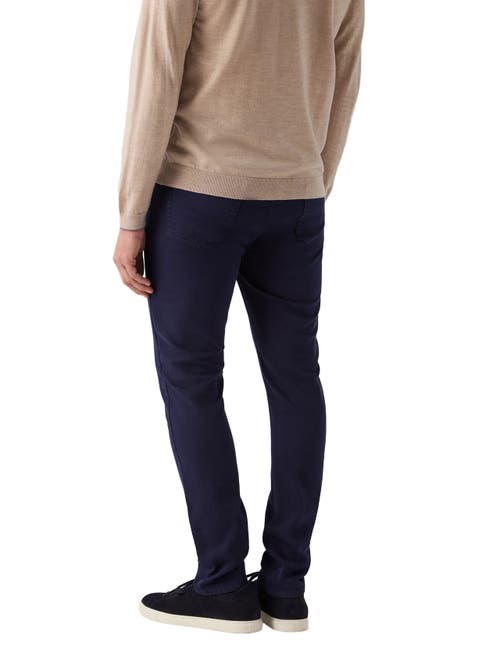 Robert Talbott Hudson Comfort Stretch 5 Pocket Pant In Blue