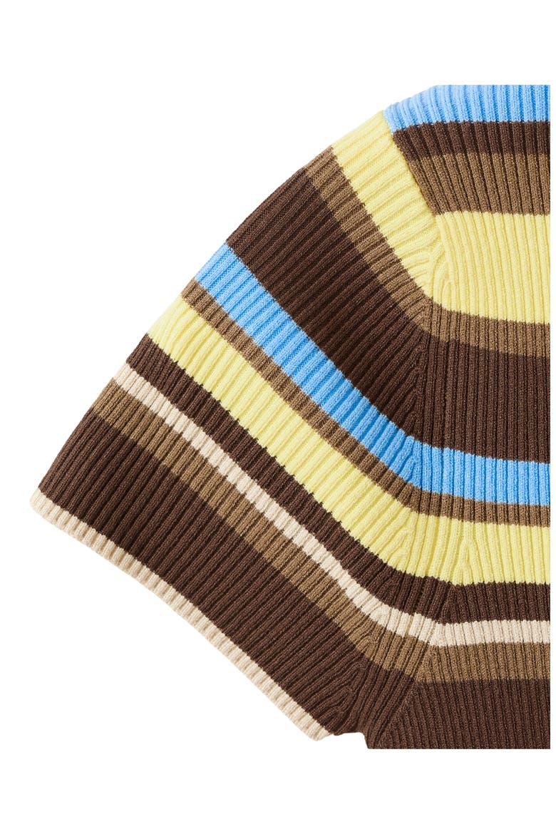 Raquel Stripe Jersey Half Zip Polo Sweater, Alternate, color, PASTEL YELLOW