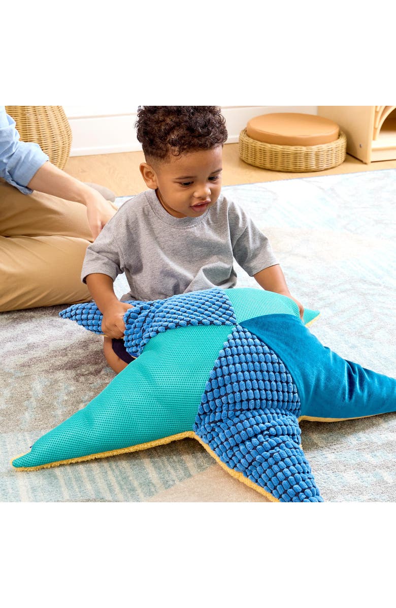 Kaplan Early Learning Company Plush Sea Star Pillow, Alternate, color, Blue