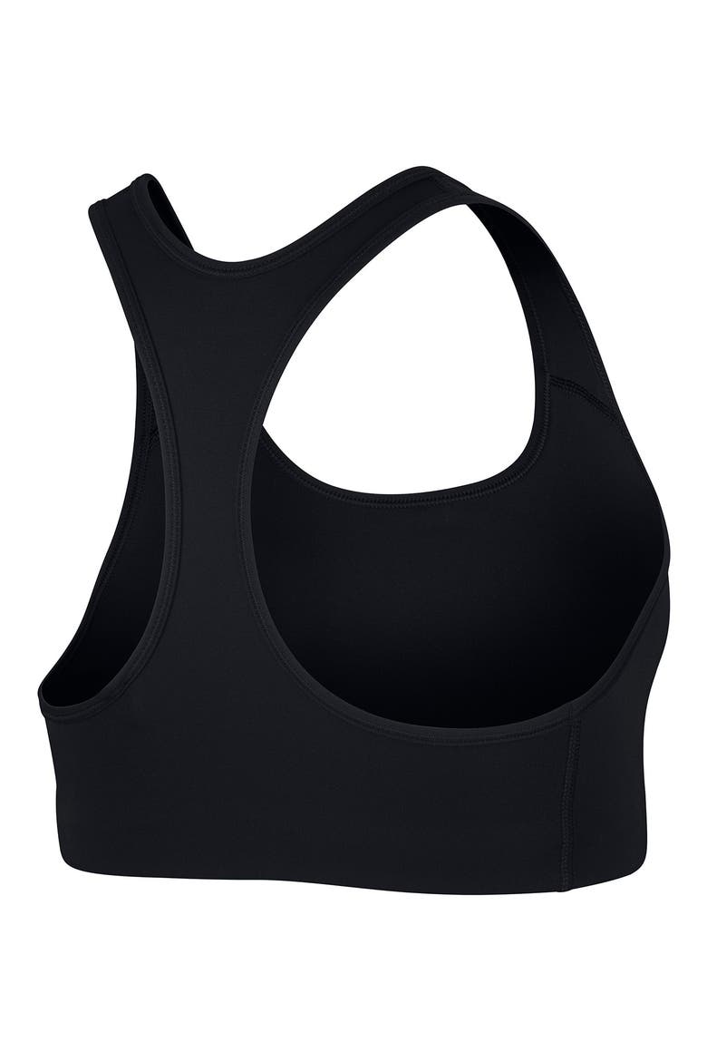 Swoosh Dri-FIT Racerback Sports Bra, Alternate, color, BLACK/ WHITE