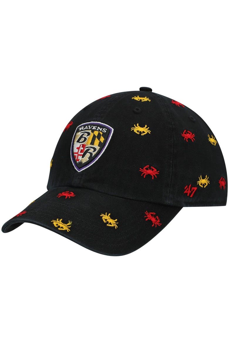 Women's '47 Black Baltimore Ravens Confetti Clean Up Adjustable Hat, Main, color, Black