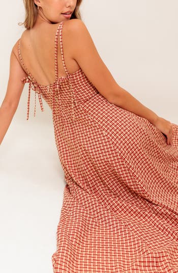 Plaid Fit & Flare Midi Dress