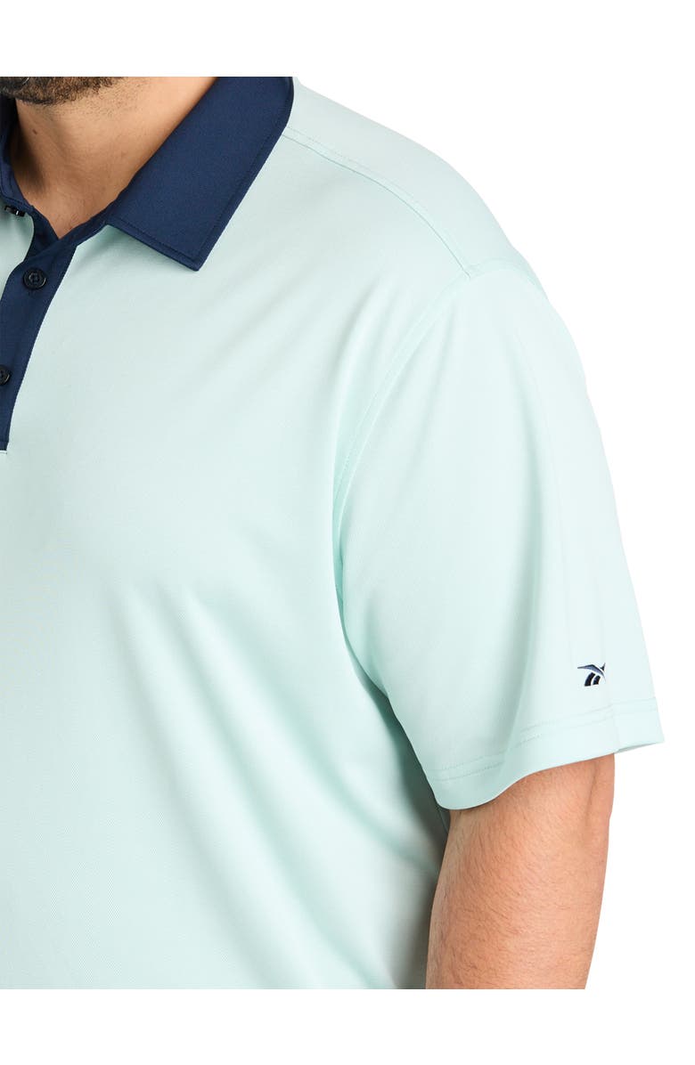 Reebok Big & Tall Contrast Solid Polo Shirt, Alternate, color, Tranquil Teal