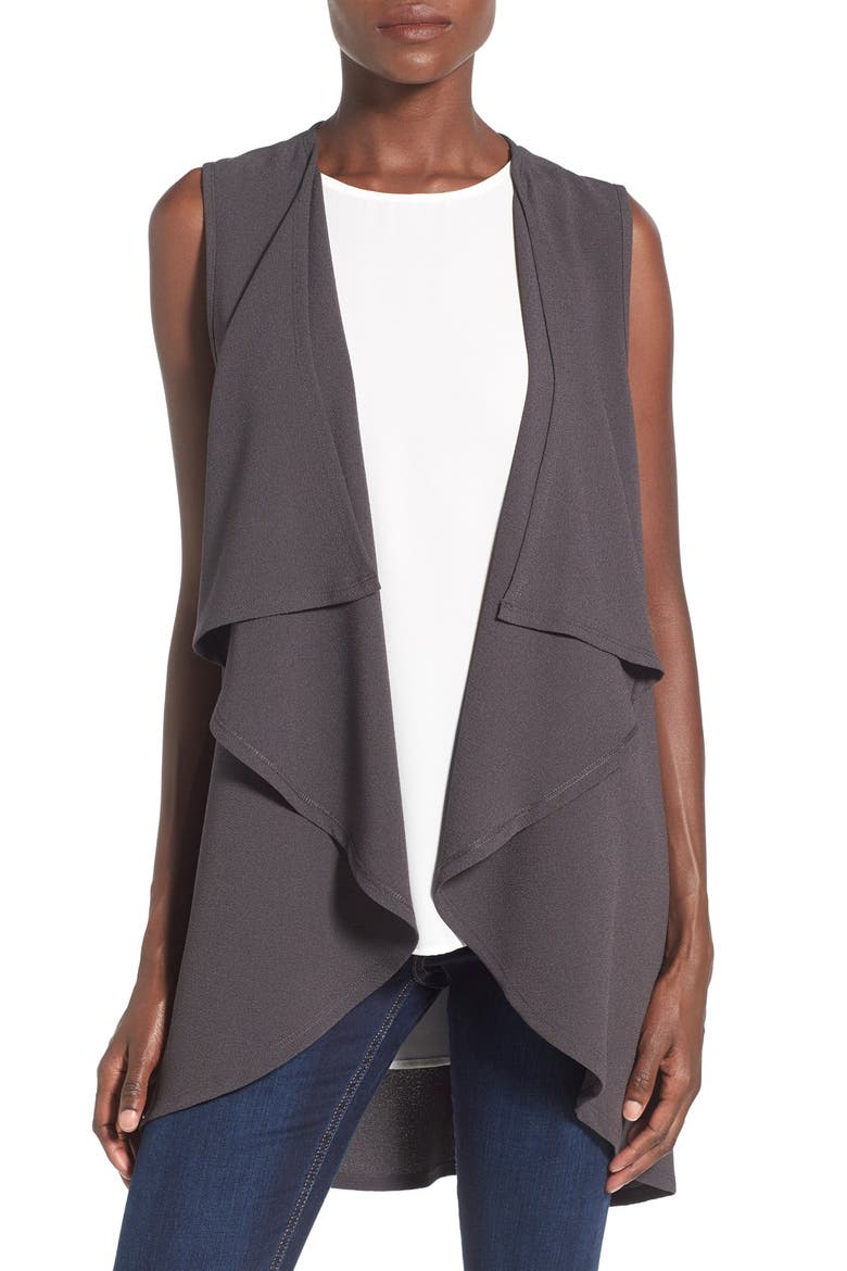 Drape Vest, Main, color, GREY