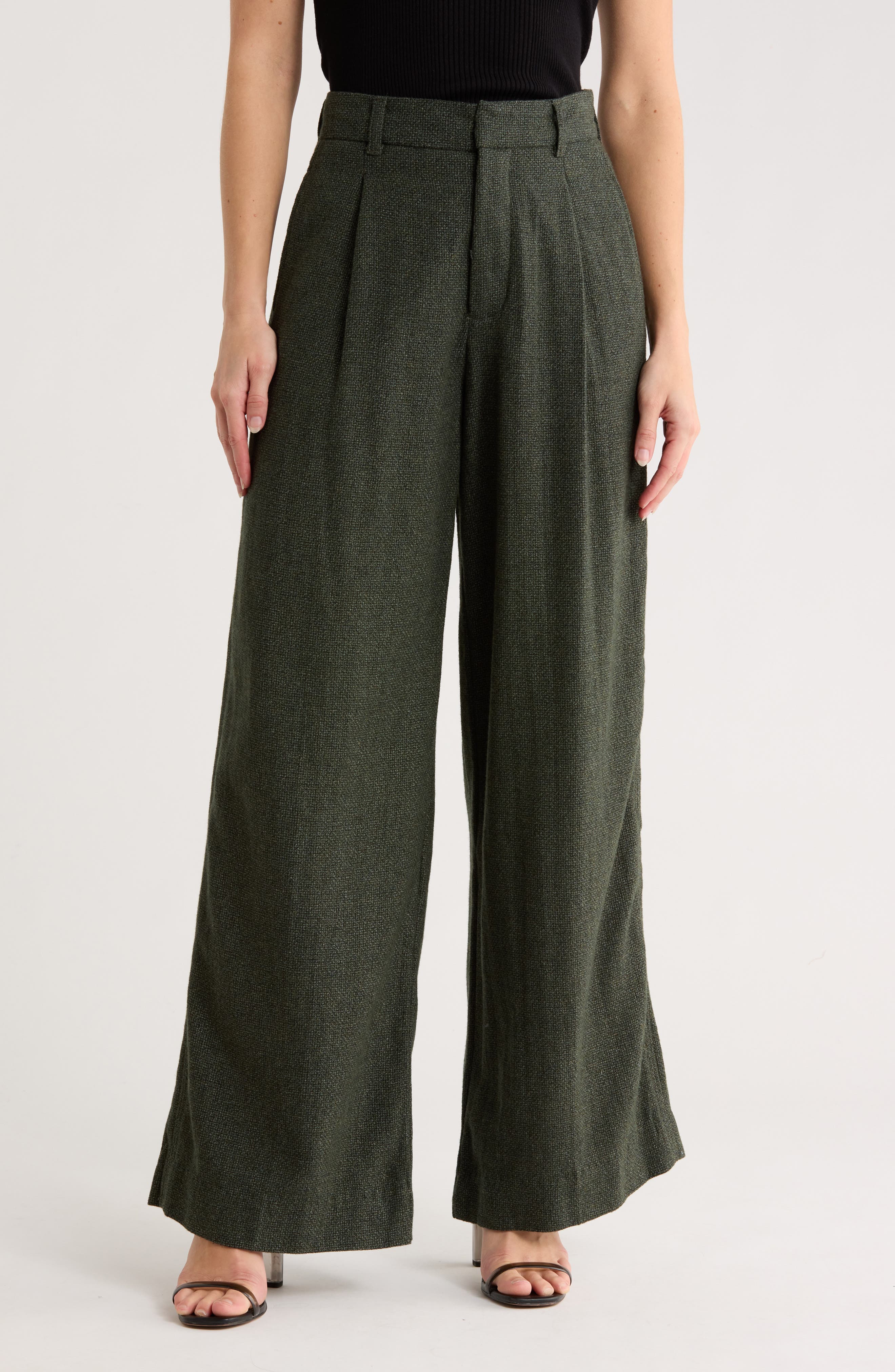 DL1961 Hepburn Pleated Wool Blend Pants