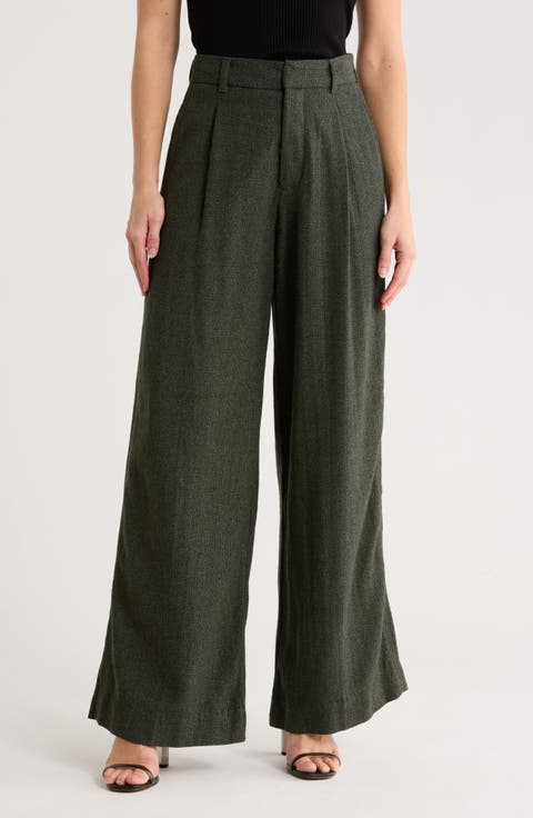Hepburn Pleated Wool Blend Pants