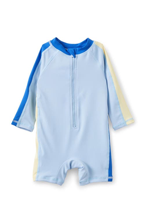 Cotton On Kids Cameron Long Sleeve Swimsuit in Dawn Blue Colourblock at Nordstrom, Size 0-3M